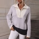 thumbnail image 2 of Moda mujer cuello alto manga larga cremallera Color a juego suéter camisetas Fridja  hjk2763, 2 of 6