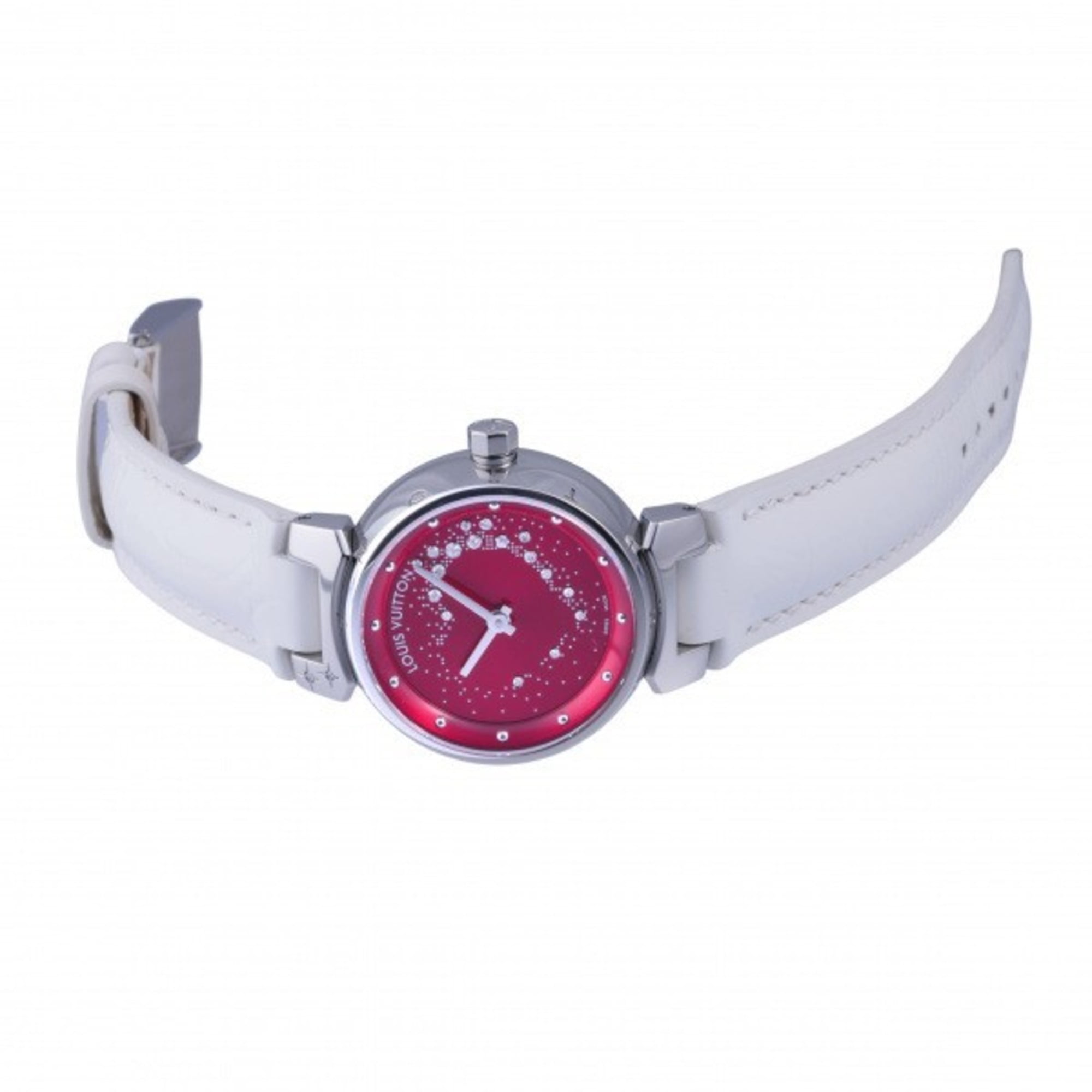 Authenticated Used Louis Vuitton LOUIS VUITTON Tambour Attraction Q12M2 Red  Dial Watch Women's 