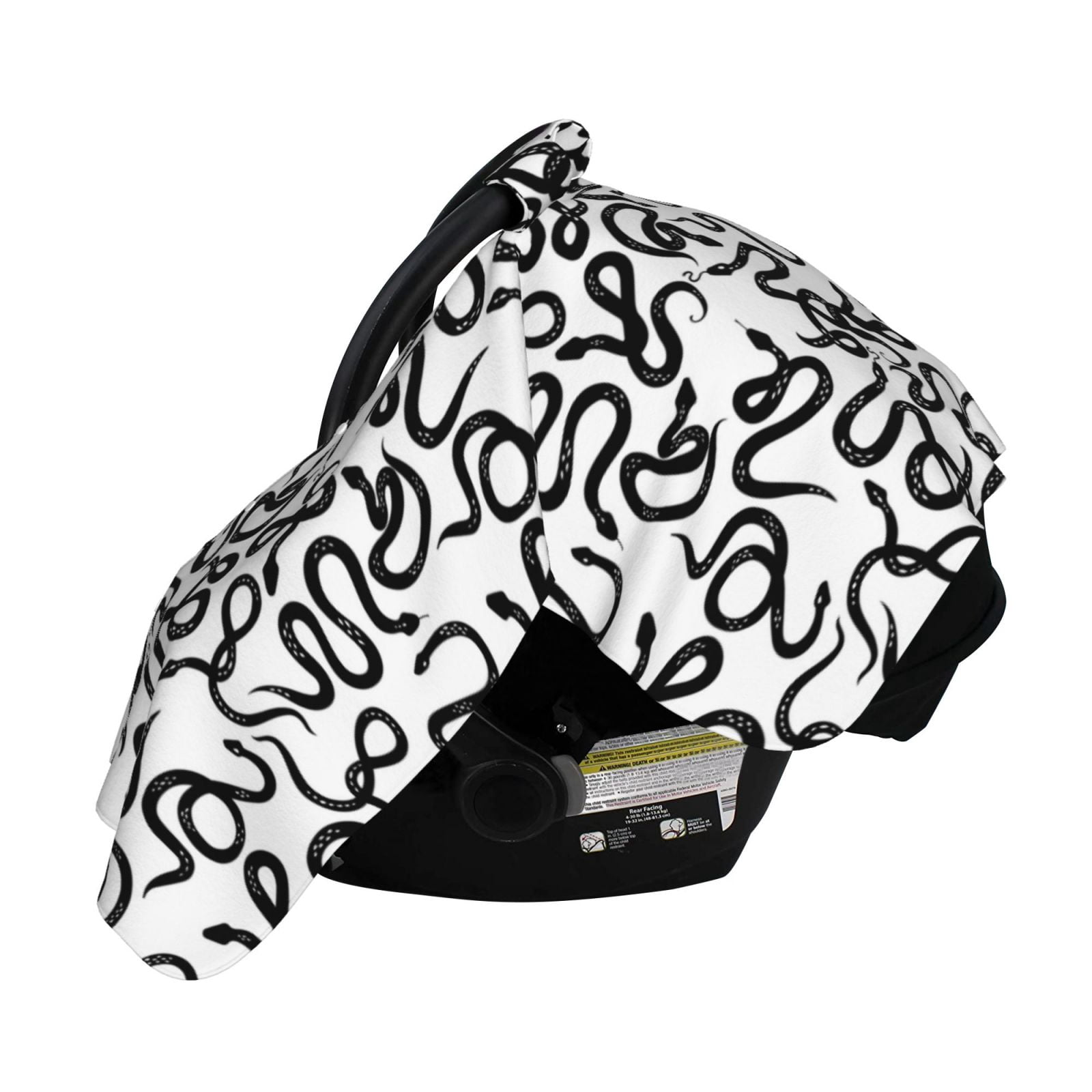 Naloa Hand Drawn Snake Baby Car Seat Cover, Breathable Baby Carrier Cover, Multiuse Baby Carrier Cover & Nursing Breastfeeding Cover