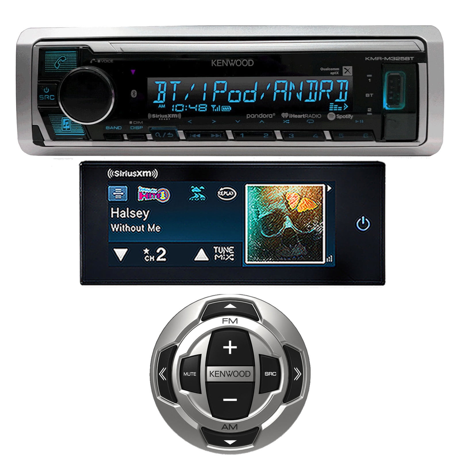 Kenwood Marine Digital Media Bluetooth Receiver, Wired Remote, SiriusXM