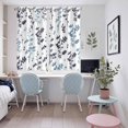 thumbnail image 4 of Grey Blue Botanical Kitchen Curtains Window Panels, Watercolor Spring Floral Summer Leaf Insulated Window Treatment Curtain, Grommet Curtains for Bedroom/Living Room/Bathroom, 2 Piece 52"Wx63"L, 4 of 8