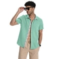 thumbnail image 3 of HAOMEILI Men's Button Down Shirts Short Sleeve Casual Shirts Summer Beach Shirts Vacation Wedding Shirts with Pocket, 3 of 7