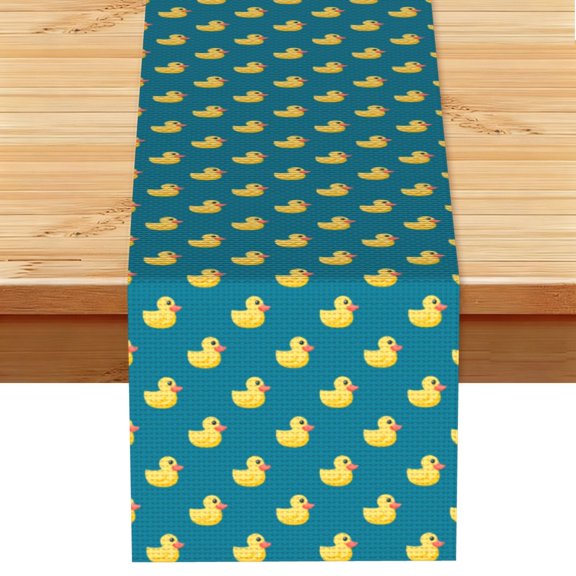 Yellow Duck Rubber Ducks Table Runner 13x72 Inch for Dining Table Kitchen Wedding Party Decor Fireplace Mantle