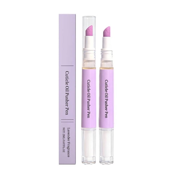 2-in-1 Cuticle Oil Pusher Pen, 2026 New Ceramic Cuticle Pusher & Oil Pen, Nail Care Tool for Dry Damaged Nails Hangnails Moisturiz Polish Brighten (purple*2)