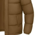 thumbnail image 6 of Sookity Men's Puffer Winter Coat Big and Tall Hooded Down Jacket Zip up Stand Collar Jackets Casual Heavy Winter Jackets Ski Snow Thick Snowy Puffer Coat with Pockets chaquetas hombre Brown,S, 6 of 6