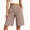 Beige, variant on Elvqul Plus Size Shorts for Women Bermuda Shorts Dressy Casual with Pocket Summer Going Out Holiday Ladies Casual Shorts