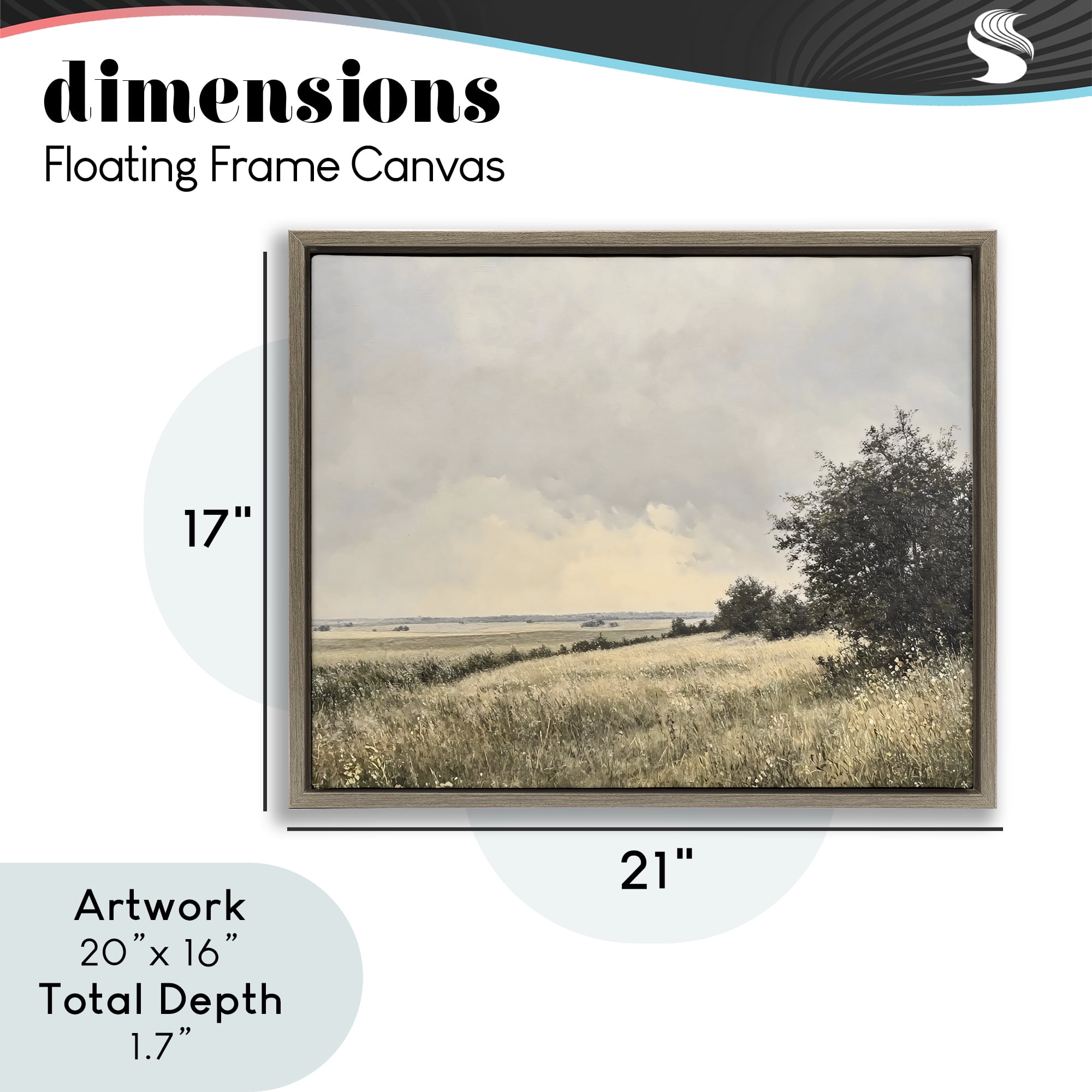 Stupell Industries Rustic Countryside Hill Landscape Brown Framed Floater Canvas Wall Art, design by Franklyn Gregory