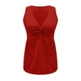 thumbnail image 7 of Women Tank Tops BWASD Slim Fit Deep V Neck Solid Color Sleeveless Camisole Sleeveless Basic Layering Shirts Going Out Top Red S-XXL, 7 of 7