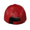 thumbnail image 4 of Genuine Leather Baseball Caps For Men/Women Youth Locomotive Hip-Pop Bone Leisure Hat Sheepskin Adjustable Black/Red, 4 of 6
