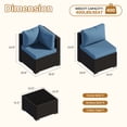 thumbnail image 4 of Clouddwell 7-Piece Patio Furniture Set on Sale, Black Rattan Wicker Outdoor Sectional Sofa Couch with Table Patio Conversation Set for Lawn& Backyard,Blue, 4 of 8