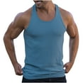 thumbnail image 2 of Awdenio Mens Tank Top Clearance Casual Solid Tight Fitting Sports Round-Neck Stripe Gym Tank Tops Vest Perfect for Active Lifestyles,Size M-3XL, 2 of 8