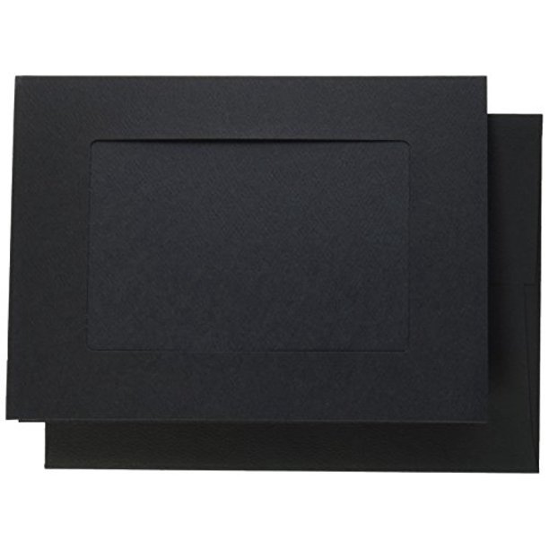 Strathmore Photo Frame Cards, Black, Cutout Window, 10 Cards