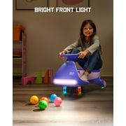 FanttikRide N7 Pro Electric Wiggle Car, Rechargeable Battery, 2-Speed, Anti-Rollover, Flashing Wheels, Bluetooth, Kids Car for Ages 3+, 150 lbs, Pink