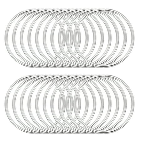 Uxcell 60 Pcs Metal Hoop Rings for Craft 1.7 Inch Floral Wreath Macrame Hoops Dream Catcher Rings for DIY Crafts Macrame Plant Hangers, Silver