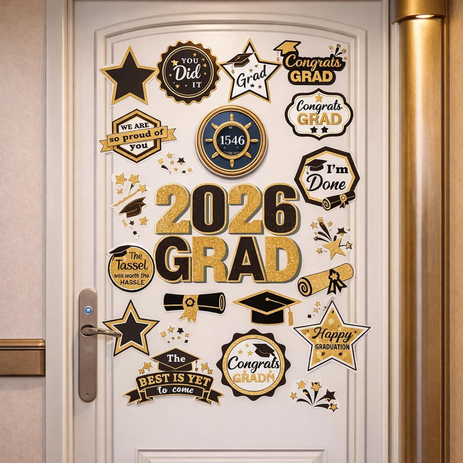 16 Pcs Graduation Magnets 2026 We are So Proud of You Graduation Car Magnets Congrats Grad Cap Stickers for Refrigerator Garage Cruise Door Magnetic Decorations