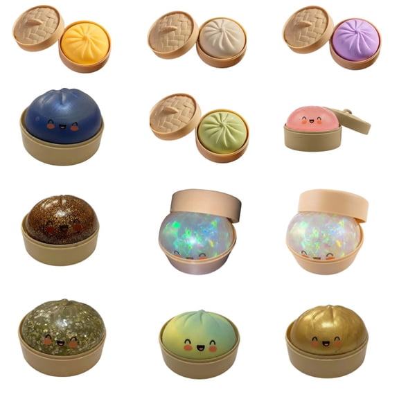 Rare Pink Glitter Dumpling Squishy