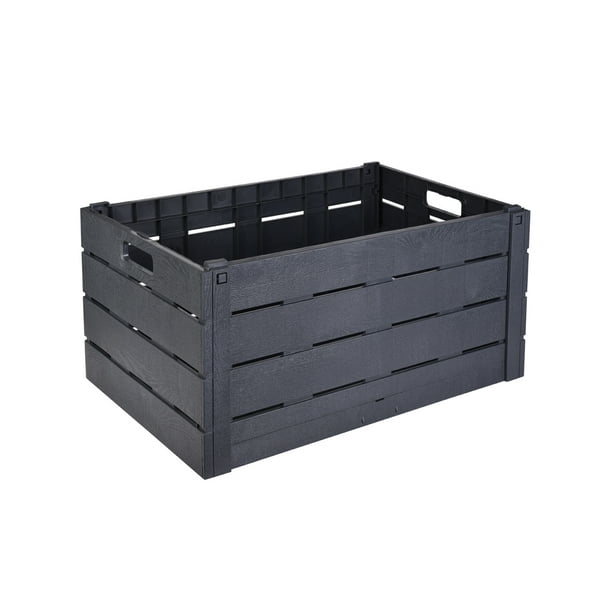 Caja Plegable con efecto madera Azul AGBOX | Almacenaje Versátil | Ideal para Cualquier Espacio
