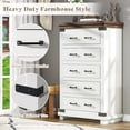 thumbnail image 5 of Merluxy Farmhouse 5 Drawers Dresser Chests for Bedroom,Heavy Duty Closet Storage,Living Room,White, 5 of 10