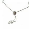 thumbnail image 2 of U8MO 10 Strds Brass Slider Necklaces Bases Box Chains w/ Stopper CZ Charm Ends 31.5"-Platinum, 2 of 2