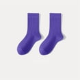 thumbnail image 2 of Uooqdmx Crew Socks for Women, Cotton Socks, Cozy Socks, Casual Comfort Soft Socks, Breathable Socks Women, Purple One Size, 2 of 4