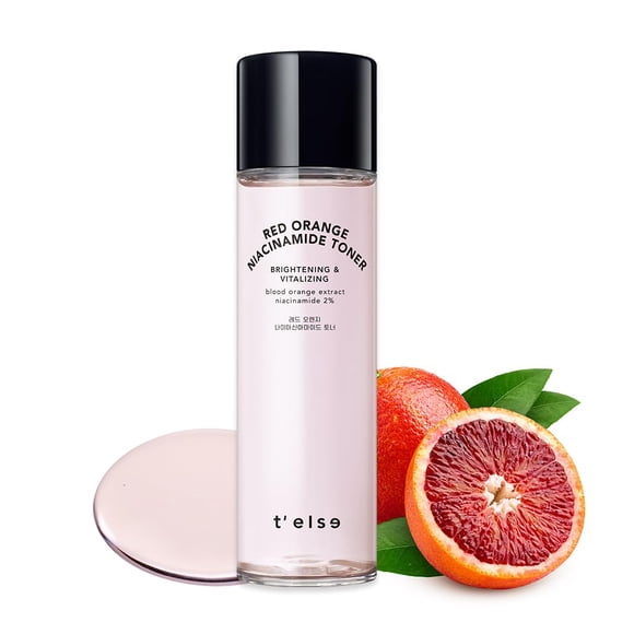 T'else Tónico de niacinamida de naranja roja 5.1 fl oz 5.2 Fl.oz Tonifica la esencia facial revitalizante Suaviza la textura de la piel Tónico acuoso con exfoliación Cuidado PHA con vitamina C y pante