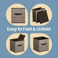thumbnail image 5 of LEDREM 10.2" Storage Cube Organizers - 6-Pack Foldable Fabric Bins with Handles, Shelving System for Clothes, Toys, Walnut, 5 of 5