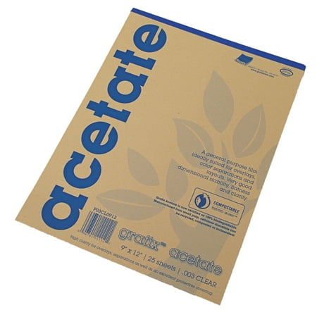 6 X Clear Film - Grafix Clear Acetate Film, .003mm, 9in x 12in