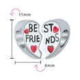 thumbnail image 3 of Bling Jewelry Womens Forever SIS BFF Red Heart Charm Bead for Best Friends Sterling Silver Bracelet, 3 of 4