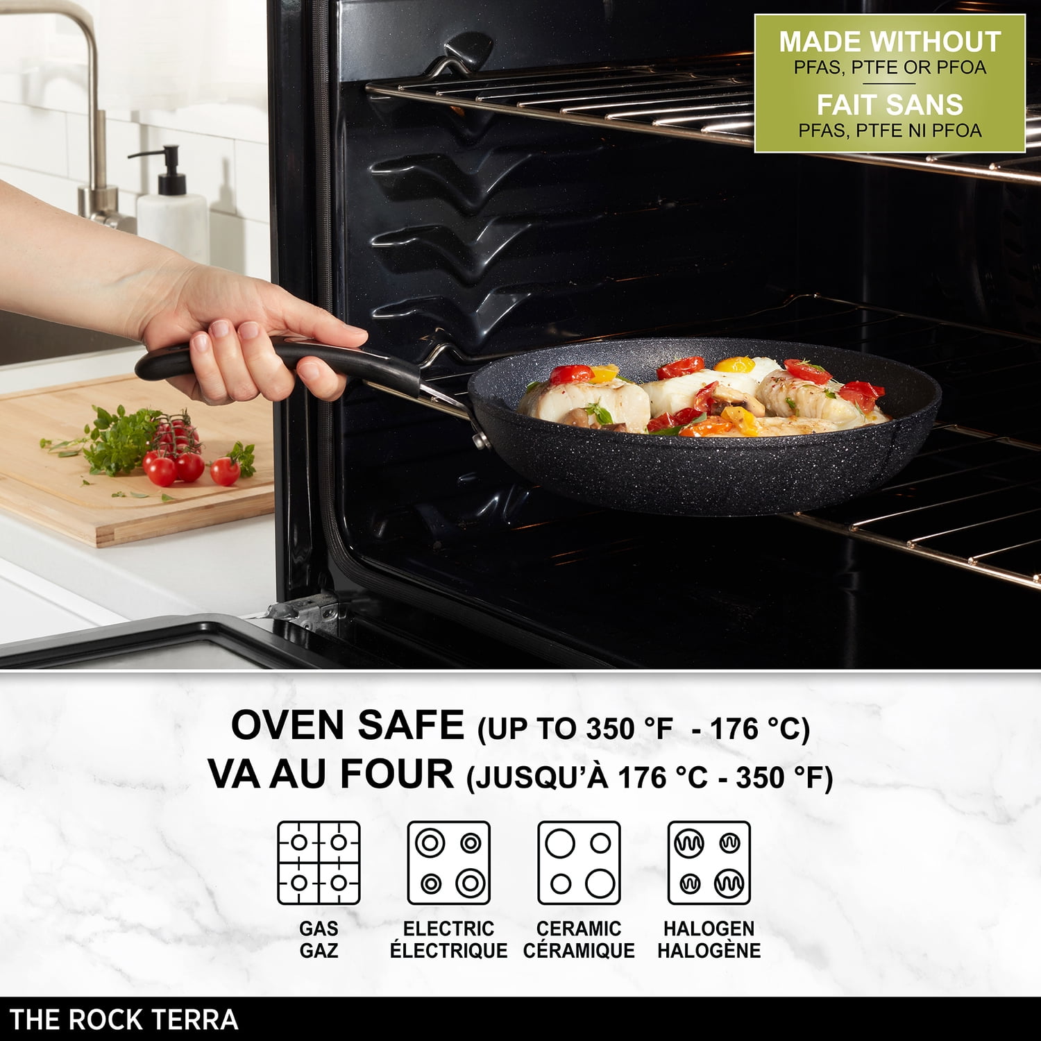 THE ROCK by Starfrit 5-Qt. Terra Collection Nonstick Casserole with Lid and Bakelite Handle