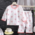 thumbnail image 2 of NIEWTR Toddler Pajamas Set for Boys Girls Short Sleeve Round Neck Top + Breathable Shorts 2-Piece Summer Outfits for 18-24M 2T 3T 4T Gift Set(A-Pink,5-6 Years), 2 of 4