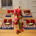 thumbnail image 6 of Qocolhg Watercolor Stripes and Stars 4th of July Placemats Set of 4, 12.6x16.5 inch Patriotic Flag Memorial Day Independence Day Seasonal Holiday Table Mats for Dining Table Decorations, Clearance, 6 of 6