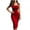 Red, variant on HAiming Women's Bodycon Dresses Wrap Ruched Sleeveless Solid Color Classic Fashion Maxi Sundress Summer Beach Vacation Dresses