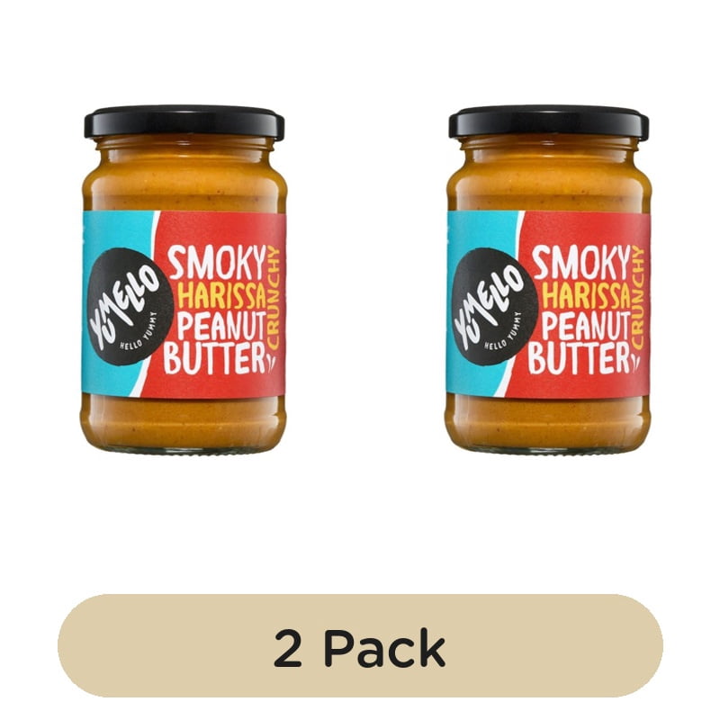 Yumello Crunchy Smoky Harissa Peanut Butter 285g, British Import (Pack of 2)