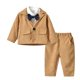 thumbnail image 1 of Gibobby Conjunto de 3 piezas de leggings para bebés y Niñass Conjunto de traje para niños pequeños, chaquetas casuales de moda, camisa de manga larga(Marrón, 3-4 Años), 1 of 3
