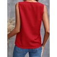 thumbnail image 6 of Women'S Ruffle Sleeveless Tops Dressy Casual Business Work Blouses Office V Neck Chiffon Shirts Summer 2025 Red S, 6 of 7