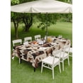 thumbnail image 4 of Outdoor Tablecloth with Umbrella Hole for Patio/Picnic/Party/Camping, Brown Bear Elk Cabin Waterproof Table Cloth Rectangle Table Cover Washable, Vintage Farmhousee Pine Tree Forest (54"x 80"), 4 of 9
