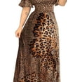 thumbnail image 3 of Mialoley Women Long Flared Dress Off Shoulder Leopard Printed Butterfly Dress, 3 of 3