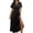 Black, variant on Women'S V Neck Maxi Dress Casual Vacation Short Sleeve Summer Dress Beach Boho Chic Day Gown Leopard Print XS