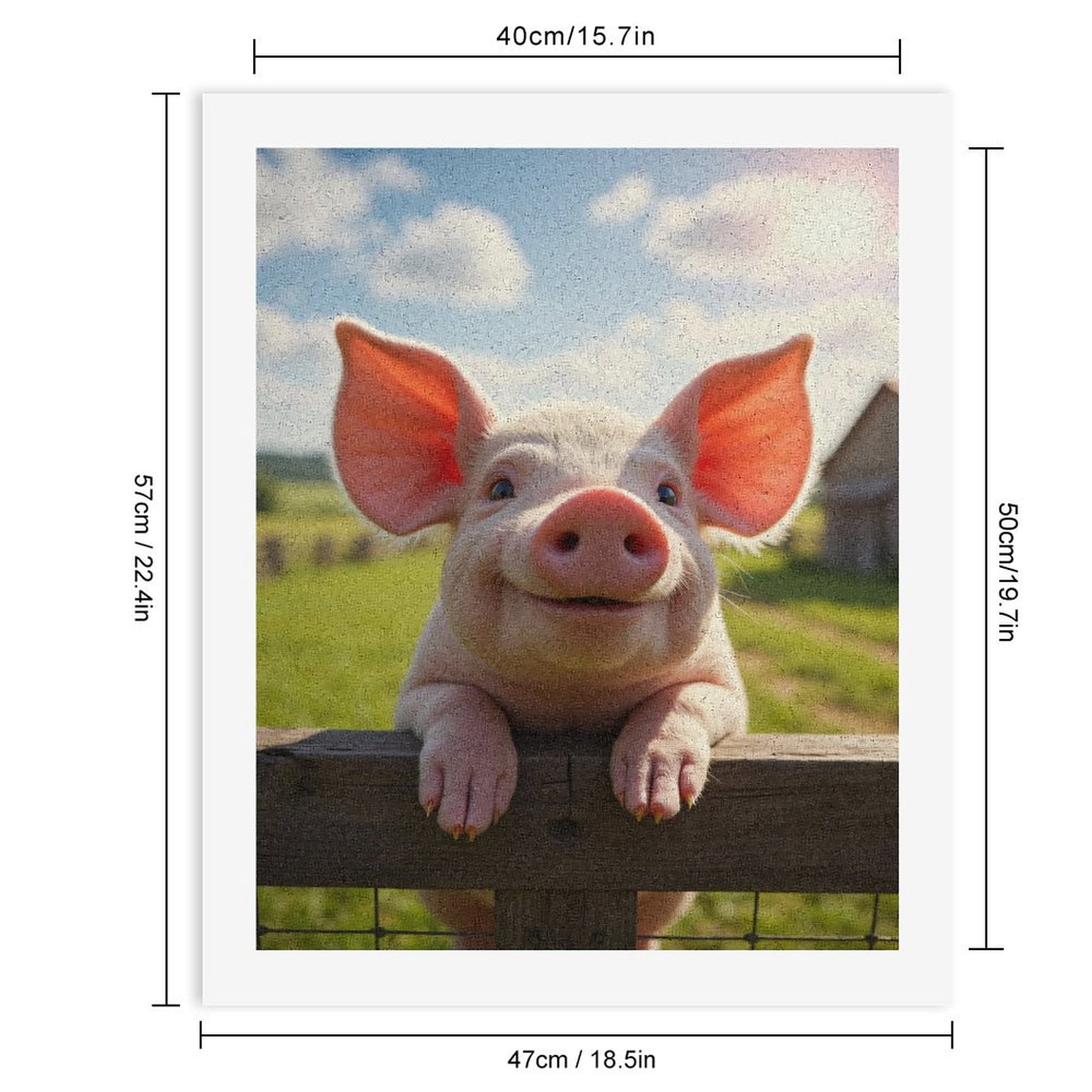 Paint by Numbers Kit for Adults, Piglet Joyful Farm Fence Sunshine Paint by Numbers, Easy Paint by Numbers Kit for Adults Beginner, DIY Adult Paint by Number Kits on Canvas, Home Decor