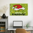 thumbnail image 6 of Classic Grinch Grinch in Chimney Holiday Canvas Prints Wall Art，Winter Scene Decor Wooden Framed for Living Room Bedroom Office 24×16 inch, 6 of 8