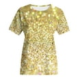 thumbnail image 4 of EQWLJWE Plus Size Sequin Tops for Women Summer Charming Short Sleeve Round Neck Shimmer Glitter Dressy Tops Sparkly Shirt Concert Disco Party Tees New Year's Eve Gifts (Light Gold,S-6Xl), 4 of 5