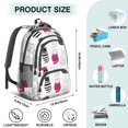 thumbnail image 5 of Multicolor Cat White Pattern Backpack for School, Cute School Bag with Adjustable Shoulder Straps and Padded Back, 16.9"x12.6"x5.9", 5 of 5