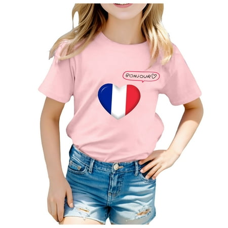 

KDFJPTH Kid Printed Casual Short Sleeve T Shirt Toddler Tops