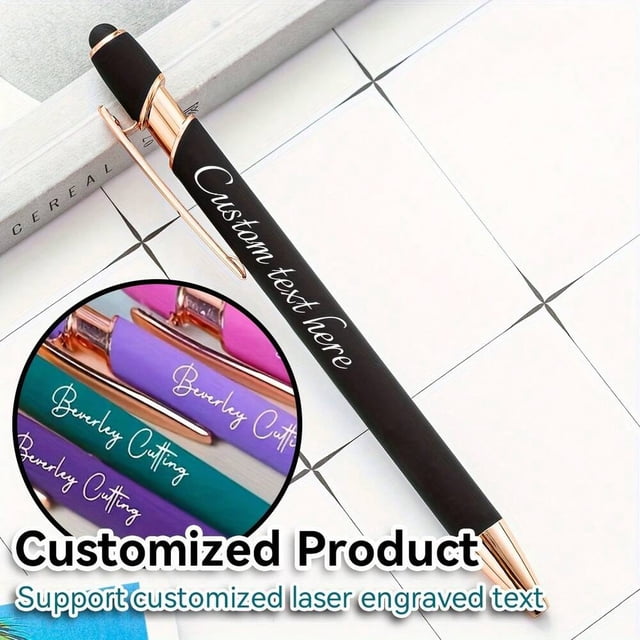(Customized) 30/60/90 Pieces Of Customized Black Ballpoint Pens, Laser Engraved Personalized Letters And Sentences, Engraved Writing Tools, Stationery, Souvenirs, Gifts, Handicrafts. Suitabl