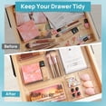 thumbnail image 5 of 6Pcs Drawer Organizers, Desk Drawer Organizer, 4-Size Versatile Bathroom and Vanity Drawer Organizer Trays, Storage Bins for Makeup, Bedroom, Kitchen Gadgets Utensils and Office, Clear, 5 of 7