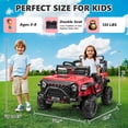 thumbnail image 5 of VIBESPARK 24 Volt Ride on Toys, 9Ah Battery Powered Ride on Truck, 4*100W Ride on Cars w/ Bluetooth, Seat Belt, Max 5mph,Ages 3-8, for Private or Restricted Areas Only, Street Illegal, Red, 5 of 9