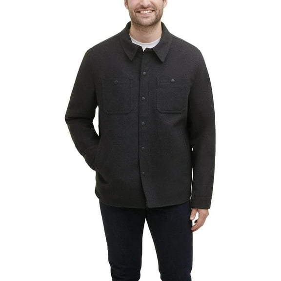 G.H. Bass & Co. Men’s Fleece Lined Shirt Jacket (Gray, M)