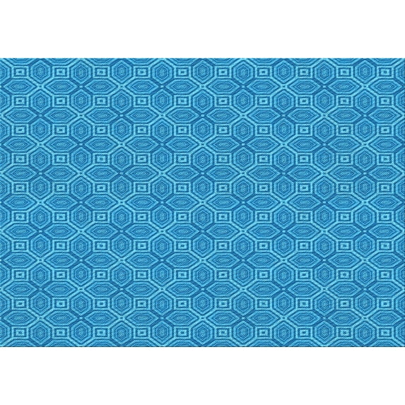 Ahgly Company Machine Washable Indoor Rectangle Transitional Blue Area Rugs, 2' x 4'
