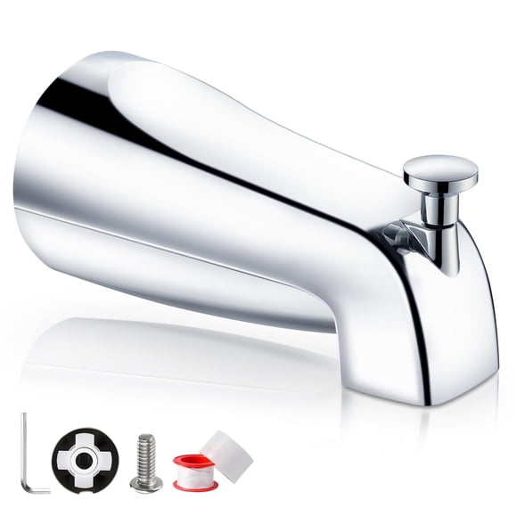 Bathtub Faucet Easy to Install Tub Spout with Diverter,North American Standard Tub Faucet Replacement Fits 1/2" Copper Water Tube(5/8" Diameter) with Hex Wrench Chrome Finish