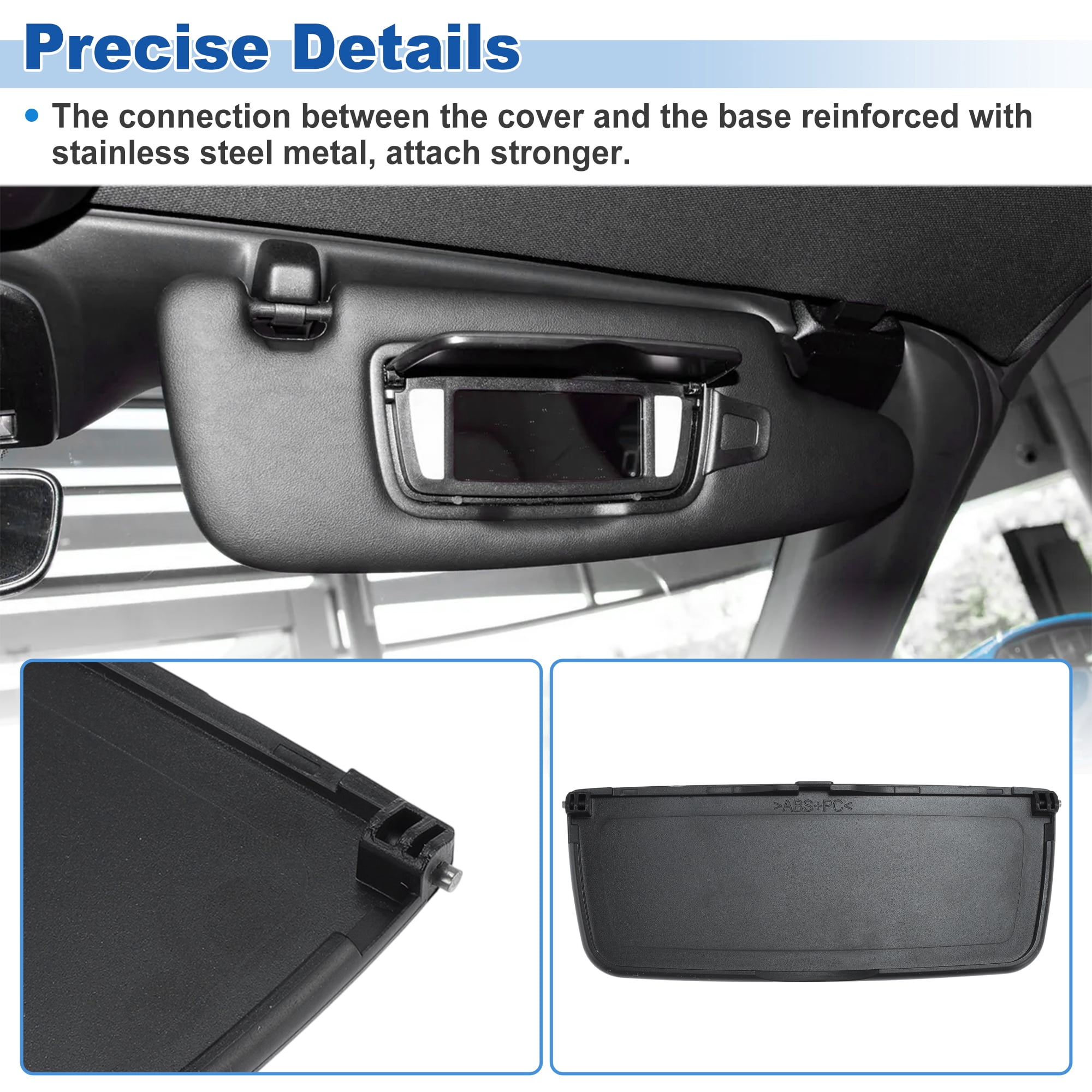 Unique Bargains Sun Visor Mirror Cover for Porsche Boxster Cayman 981 2014-2016 Black